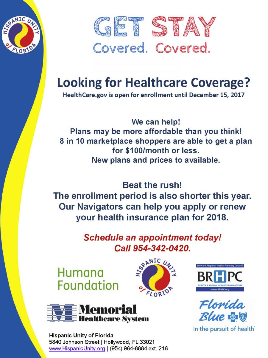 ACA Open Enrollment is here Hispanic Unity of Florida